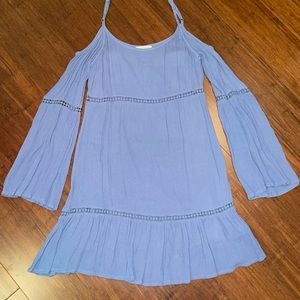 Patrons of Peace Blue off the Shoulder Dress
